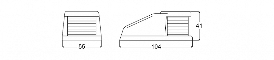 1 NM Bi-Colour Lamp - Deck Mount Line Drawing