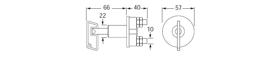 50 Amp Battery Master Switch Line Drawing