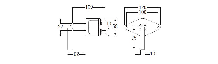 100 Amp Battery Master Switch Line Drawing