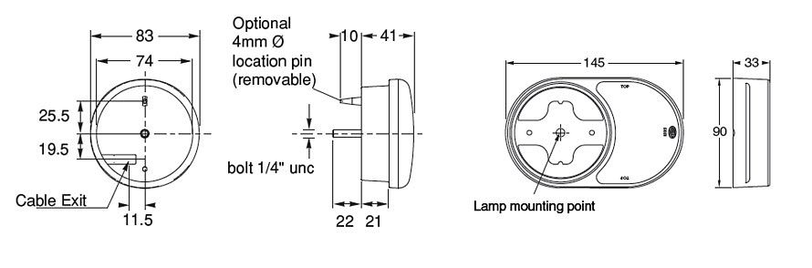 2399 Combination Trailer Lamp Kit Line Drawing