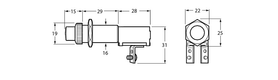 Starter or Horn Push Button Switch Line Drawing