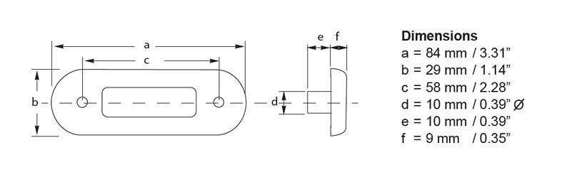 Surface Mount Oblong Line Drawing