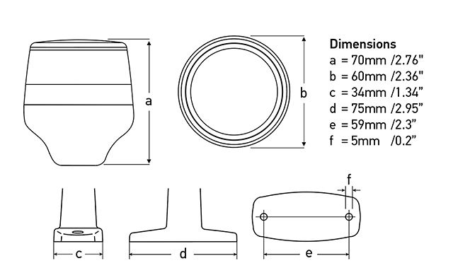 Lamp and Mounting Dimensions