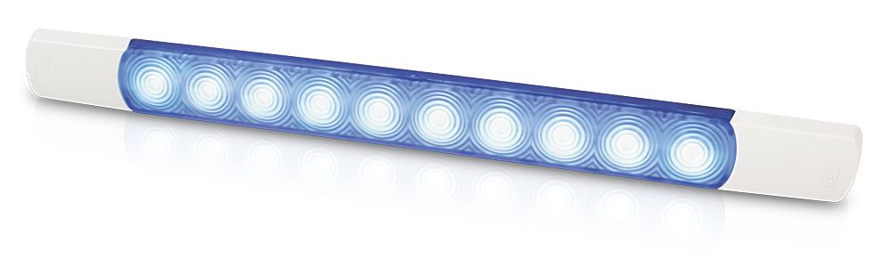 HELLA MARINE LED Slim Line Quadrat Akzentleuchte 12V schwarz  blaues Licht  Neu 