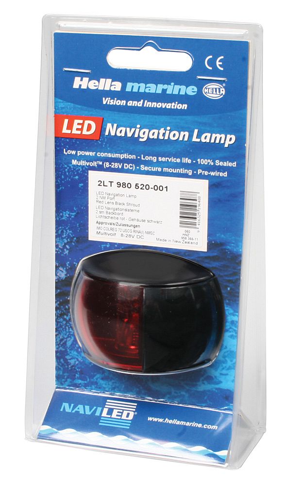 2 NM NaviLED Port and Starboard Navigation Lamps (European Certification) -  Navigation Lamps, Port - Hella Marine