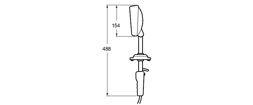 8502 Series - Powerful Twin Beam Fixed Mount Search Light Line Drawing