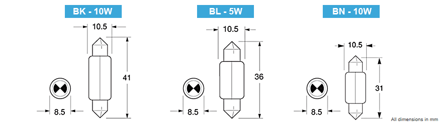 SV8.5 Base Spare Bulbs Line Drawing