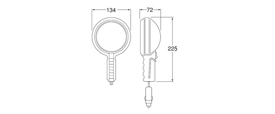 1520 Hand Held Search Lamp Outline Drawing
