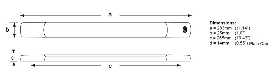 LED Surface strip Lamp Line Drawing
